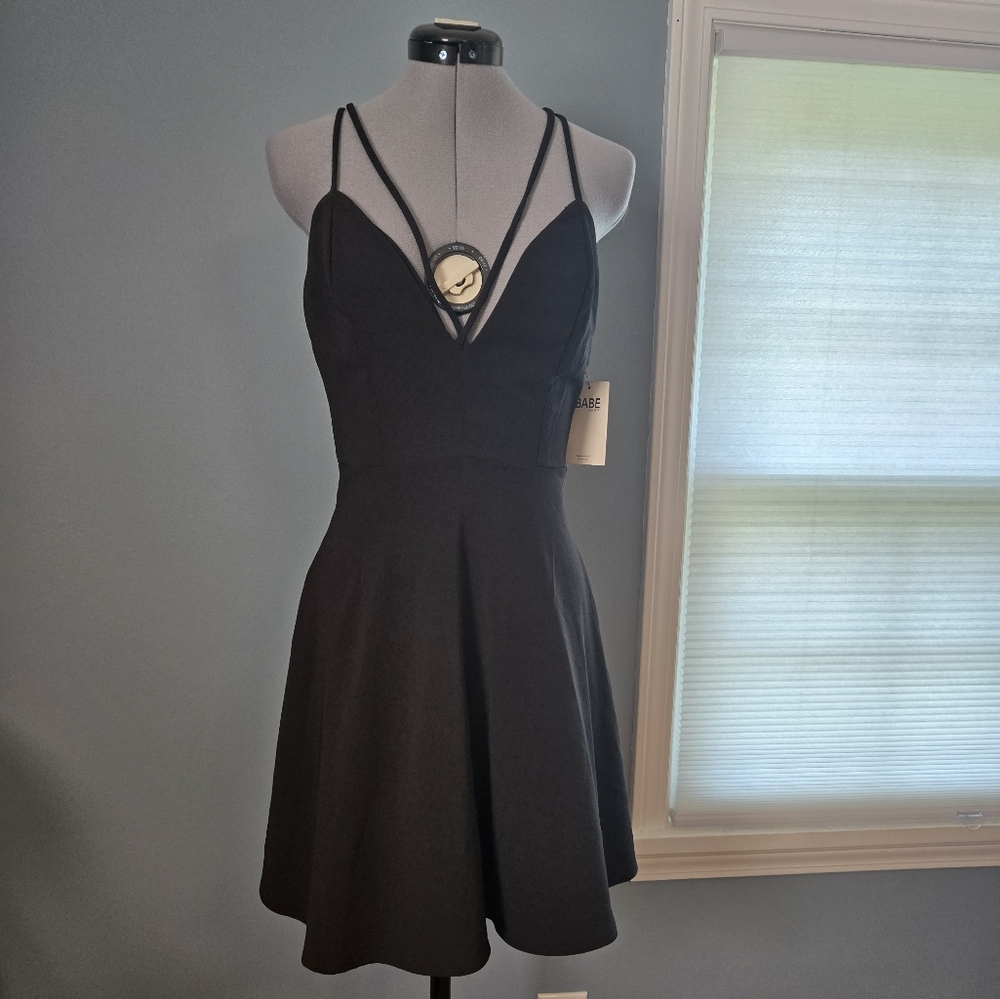 NWT Black Crisscross Short Dress